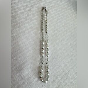 Elegant Silver and Clear Bead Necklace